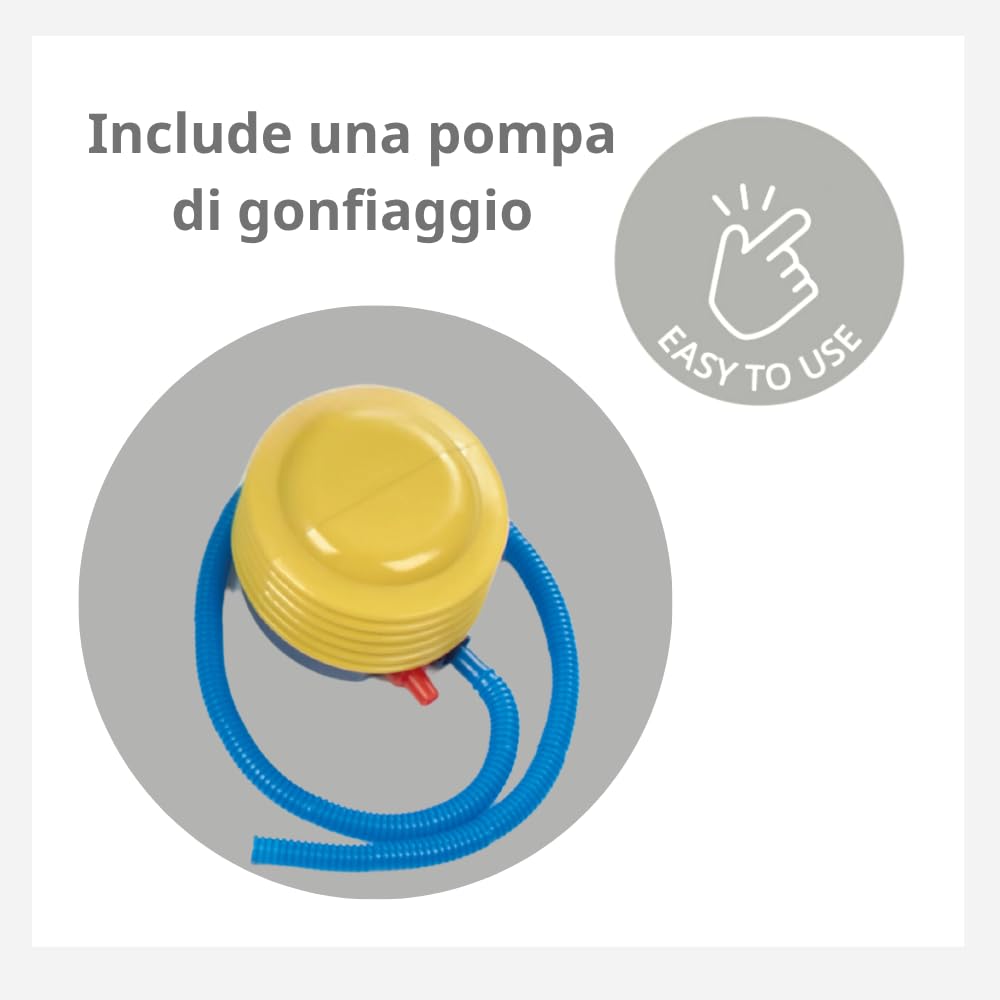 Jané Riduttore Doccia Bambino Gonfiabile 60x60 cm, Vaschetta Portatile, 70L, Ventose, Tappo Scarico, Pompa Inclusa, Blu