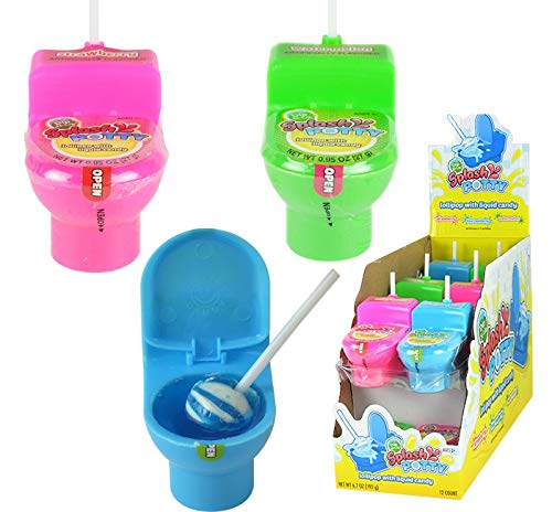 Koko's Dip-N-Lik Splash Potty Lollipop Candy - 12 Count Display Box