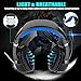 immagine 1FUNINGEEK Cuffie Gaming per PS4 Cuffie da Gaming con Microfono e Bass Stereo Cuffie da Gioco con 3.5mm Jack LED e Controllo Volume Gaming Headset per PS4/Xbox One/PC/Mac/Laptop/Tablet (Nero Blu)