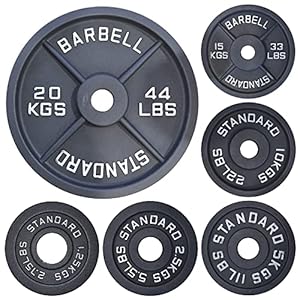 Olympic 2″ Cast Iron Weight Plate Disc, Cross Fitness Fit Weights Lifting Deadlifts Strength Training Home Gym Workout, Plate 1.25, 2.5, 5, 10,15, 20, 25Kg Set Pair