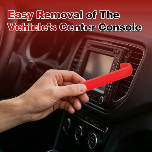 Image of Keze 8 Pcs Auto Trim Removal Tool Kit with Non-Scratch Plastic Pry Tool & Fastener Clip Removal Tool Set for Car Panel Dashboard Door Clips and Upholstery Trim-Red