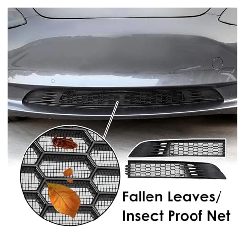 Parrilla parachoques para Tesla Model 3 2017-2022, panel de malla protectora premium de capó 4
