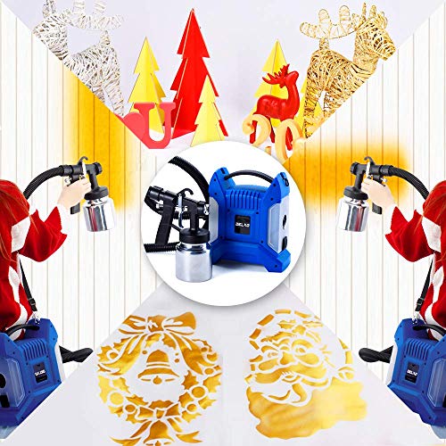 Delxo 1000ml Paint Sprayer 650W High Power HVLP Paint Sprayer,Even Spray,No Leaking,Good Cooling Portable Design Perfect for Beginner DIY Painting Fences,Walls,Floor and Furnitures 3 Copper Nozzle