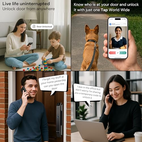 Image of Elara Apex Edge Smart Door Lock, Fingerprint, Card, App, OTP, Keys, PIN Unlock, Palm Unlock, Face Recorganisation, Alarm Alert, Bluetooth & WiFi. (Apex Edge)