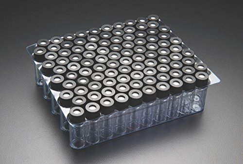 J.G. Finneran 806550-1232A - Vial de rosca de vidrio borosilicato transparente con acabado de cuello de 0.315-16.732 in, septa de PTFE rojosilicona,