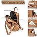Dora & Liz Women's Leather Backpack Purse Fashion Travel Backpack Designer Convertible Shoulder Bag Work Handbag with Wristlet (Black)