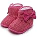 CdyBox Little Baby Fleece Fur Knit Snow Boots Infant Warm Winter for 0-18 Months (12-18 Months, Rose Red)