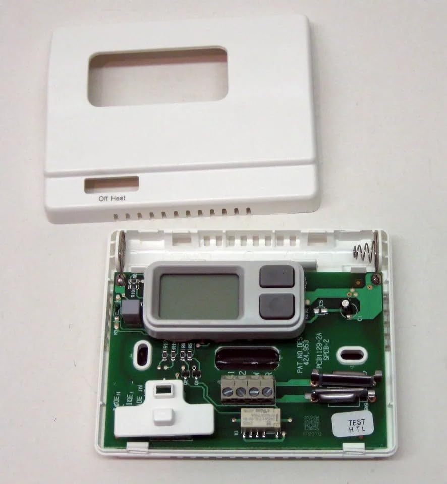 Internal view of Crypticorps SC1600L Thermostat showing circuit board and wiring terminals
