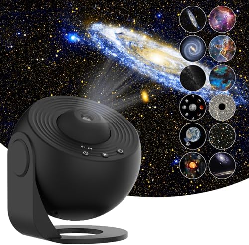 Flevo Galaxy Star Projector - 4K Night Light With 13 Replaceable Discs, 360° Rotation