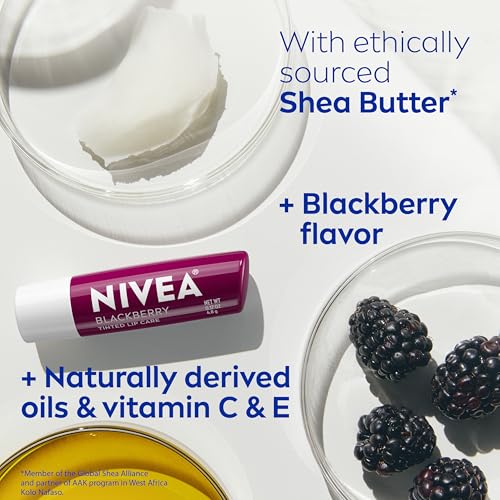 NIVEA Blackberry Lip Care, Tinted Lip Balm with Shea Butter, 0.17 OZ - image 7