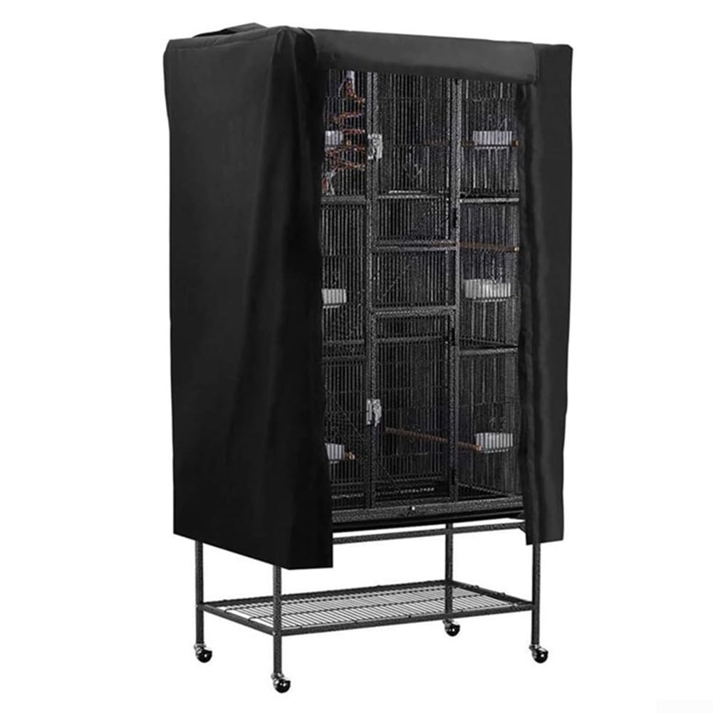DAZZLEEX Vogelkäfig-Abdeckungen, 210D Oxford-Gewebe, Staubschutz, Vogelkäfig, Schutzhülle, Papageienkäfig, Haustier, Schattierung, schwarz, 69 x 104 x 122 cm