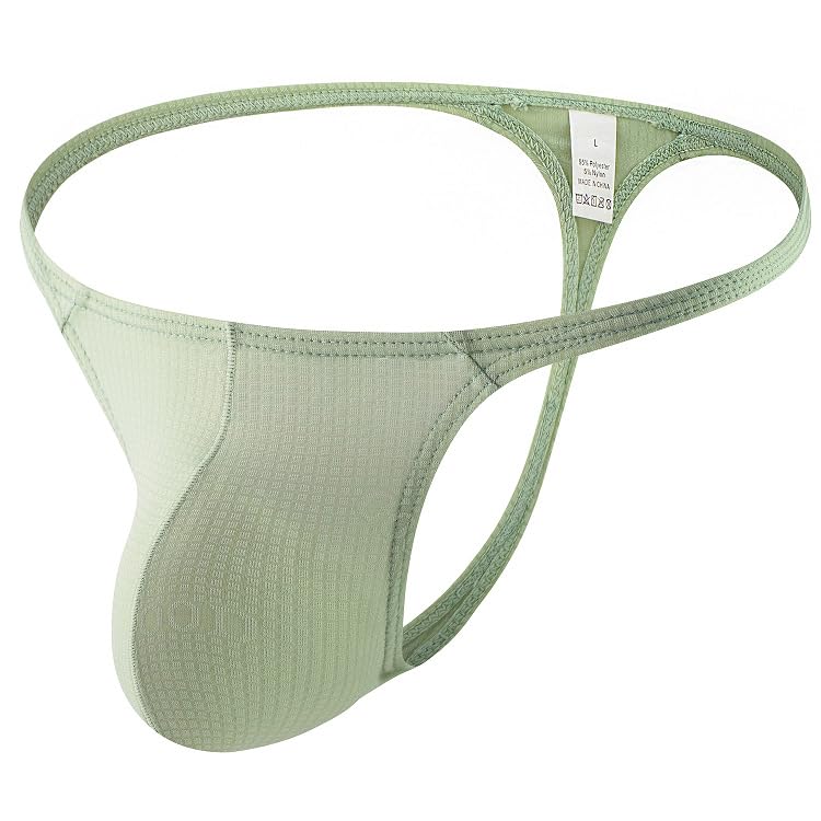 Men's Waffle Pattern G-String Thong - Unrivaled Comfort and Sensuality Grey/Green/White 3 Pack4