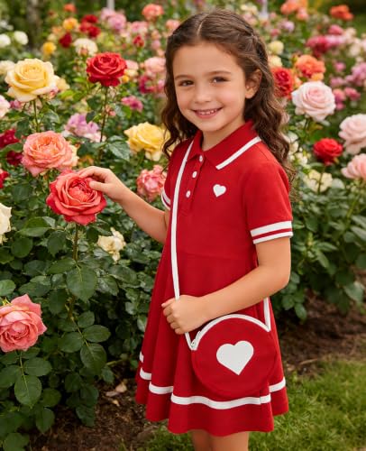 Move Dance Little Girls Sporty Dress Size 5-6 Red Sundress with Bag - image 2
