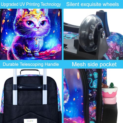 Image of CCJPX Kids Suitcases for Girls, Cute Cat Luggage Rolling with Wheels, kids carry on luggage for Children Toddler Elementary(Black)