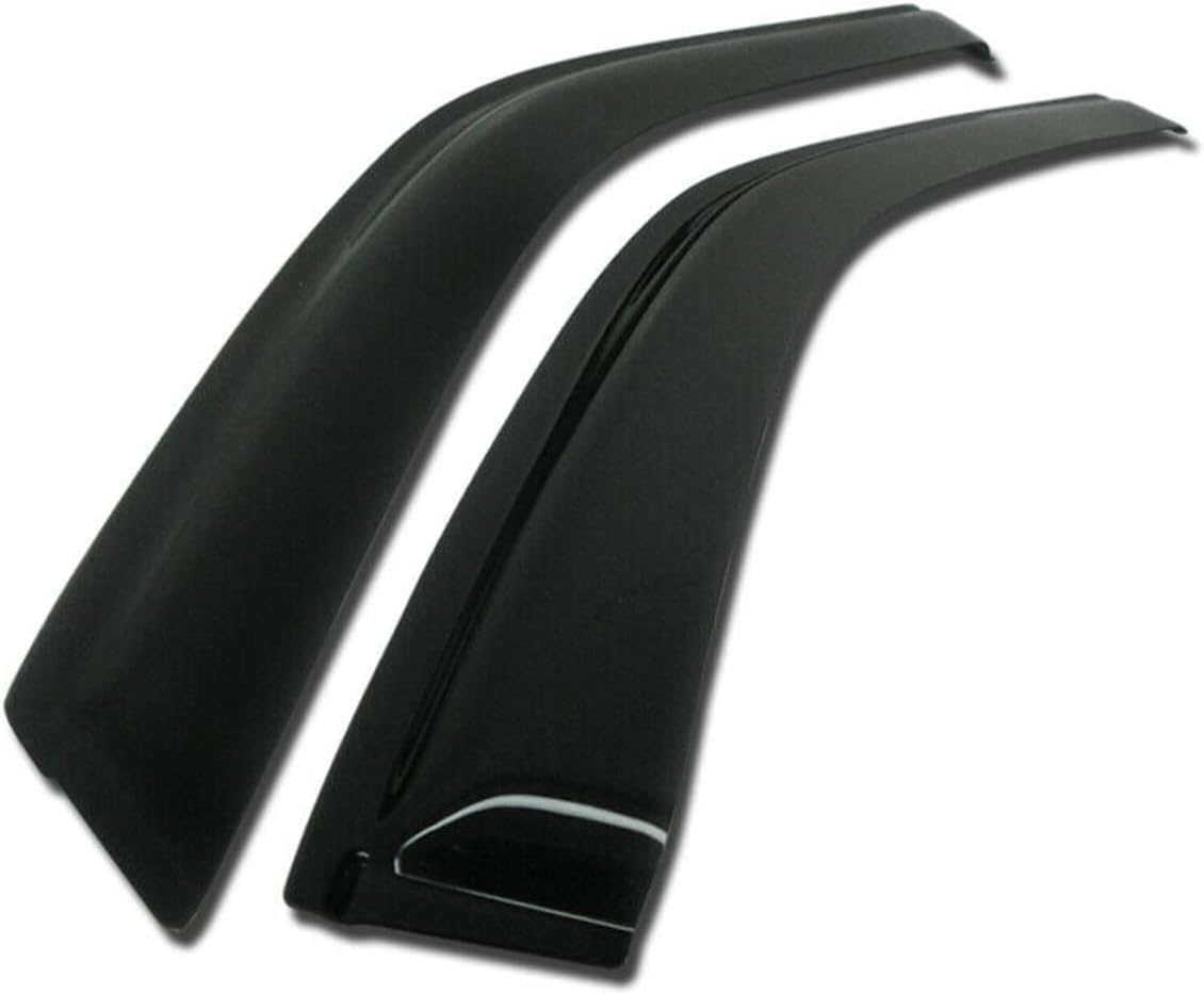 Tape-on Outside Mount Window Visor Compatible with 1988-1991 Honda Civic 3DR Hatchback Window Deflectors Rain Guards Vent Deflector Dark Smoke, 2-Piece