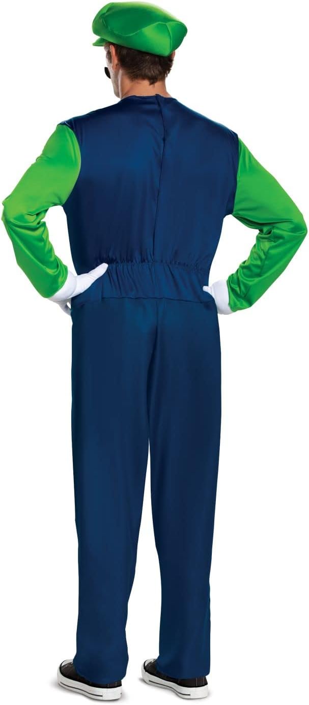 Disguise Men's Plus Size Luigi Deluxe Adult Costume