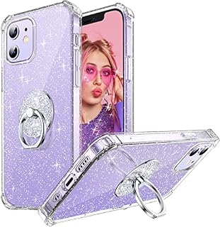 Rockaway for iPhone 11 Phone Case, iPhone 11 Case Glitter with Ring Kickstand for Women Girls Slim Soft TPU Bumper Anti-Scratch Shockproof Sparkle Bling for Phone Case iPhone 11 - Clear