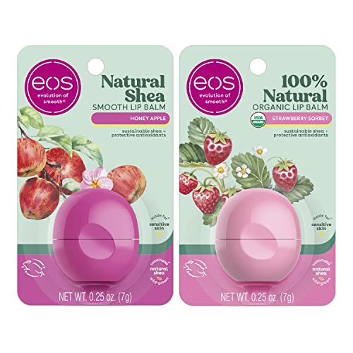 eos-100-Natural-Organic-Lip-Balm-Strawberry-Sorbet-and-Honey-Apple-Dermatologist-Recommended-All-Day-Moisture-Made-for-Sensitive-Skin-025-oz-2-Pack