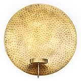 Alchemade Hammered Brass Wall Tea Light Holder-10 Inches x 10.5 Inches-Round Wall Candle Holder