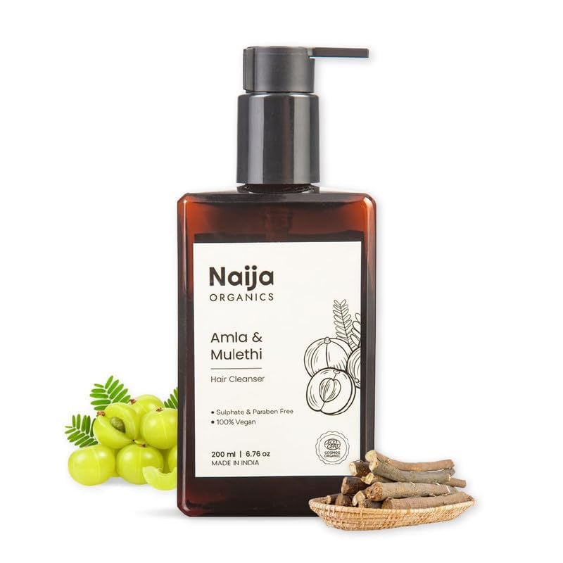 Organics Hair Growth organic Shampoo | ECOCERT Certified Natural Cleanser | Amla & Mulethi for Calm Scalp & good Hair Health | Sulphate & Paraben Free, Women & Men | 6.76 FL OZ