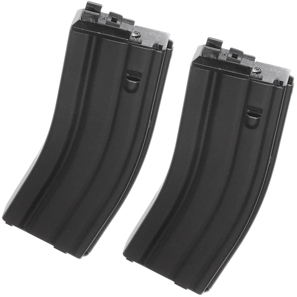 Airsoft Softair WE (WE-TECH) 2pcs 30rd Gas Magazin V3 für WE Open Bolt L85 / Scar-L / R5C / T65 / HK416 / AR M4 M16 V2 V3 GBB Gewehr Schwarz