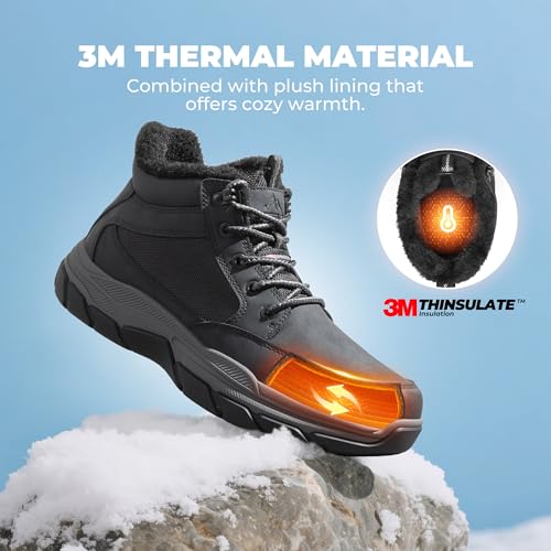 NORTIV 8 Men's Waterproof Winter Snow Boots Lightweight Hiking Casual Chukka Ankle Boots2