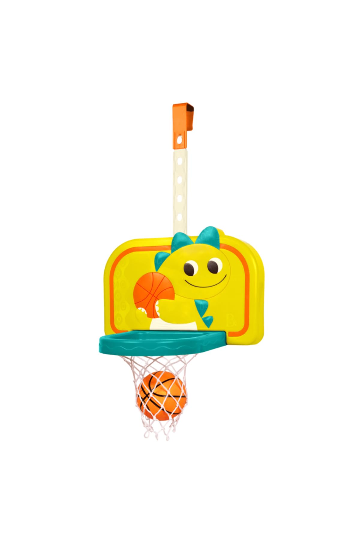 B. toys – Hanging Basketball Net – Adjustable Height – Mini Ball & Air Pump – Sports Toys & Active Play – 3+ Years– Dinosaur Dribbler — image 1