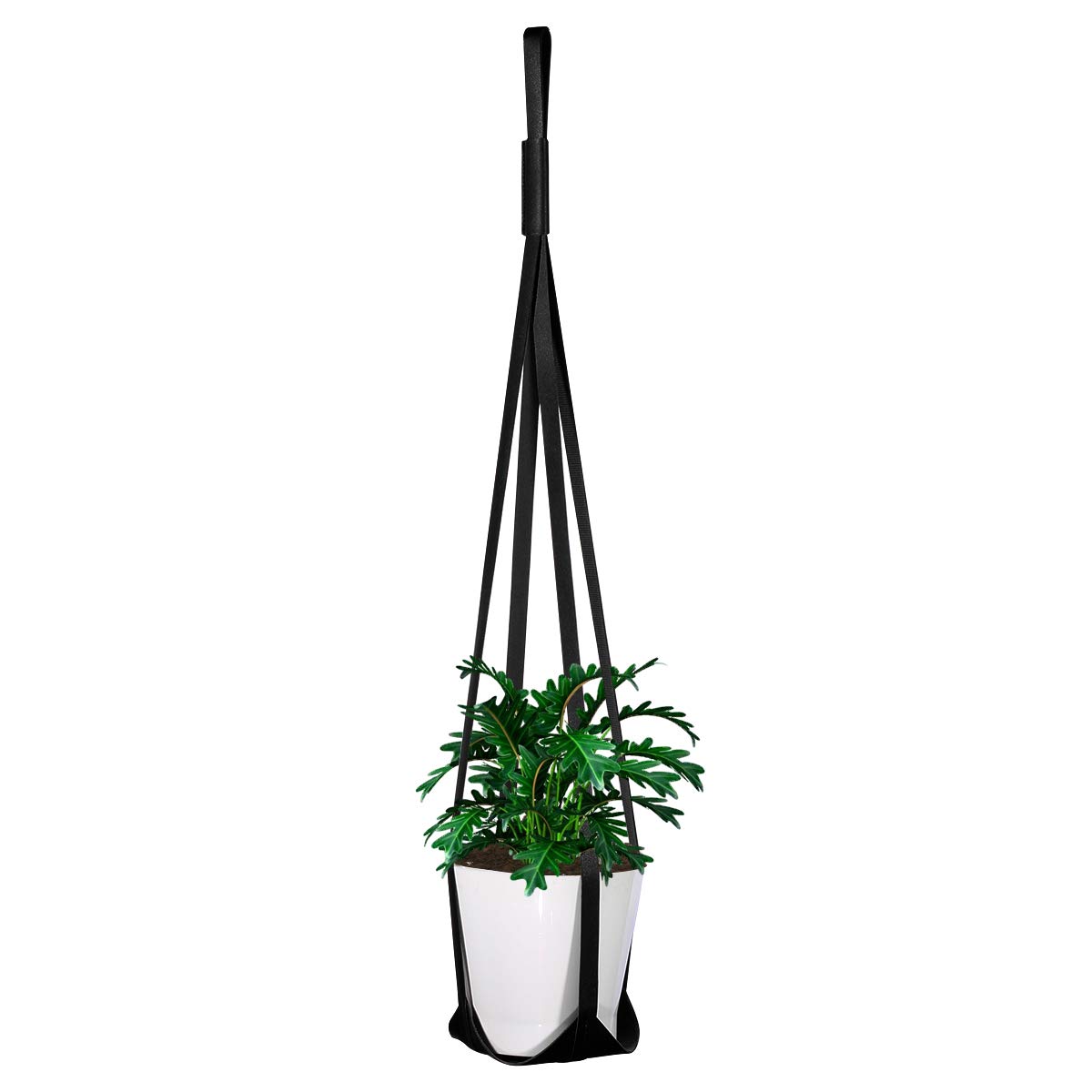 Leather Plant Hanger, Modern Design Hanging Planter Decorative Plant Pot, Hanging Planters Holders for Indoor Outdoor Plants