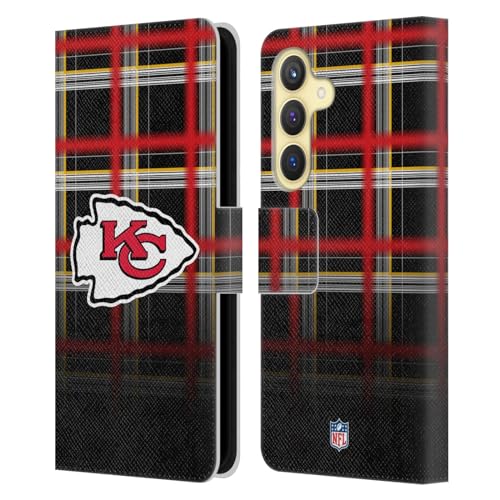 Funda de libro para Samsung Galaxy S24 de los Kansas City Chiefs carcasa negra