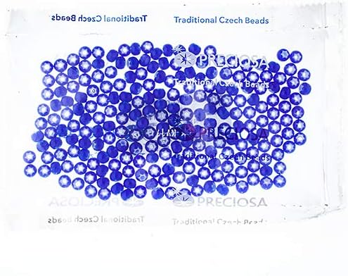 Czech Glass Seed Beads 2/0 (6.1mm Diameter) Cornelian White Star Dark Blue DIY Jewelry Making Beads - 50g Bulk Bag by Preciosa (Jablonex)