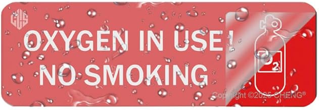 Oxygen In Use No Smoking Sign with Adhesive 9x3 Inch Acrylic Warning Sign for Home Office Hospital Front Door Yard Safety Caution Alert Decal