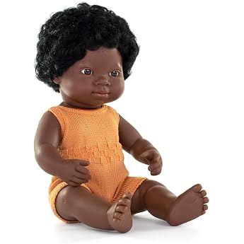 Miniland African Doll 38 cm Handmade with Aroma. Includes Dolls. Variety. Colourful Edition.
