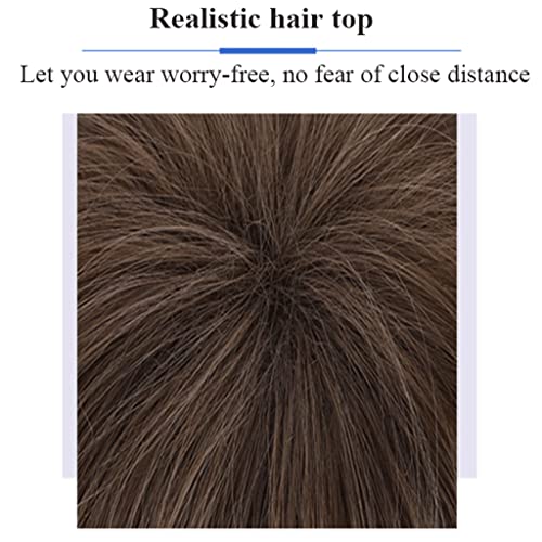 sem rastros Perucas masculinas em camadas na altura dos ombros Perucas de tainha anos 80 para homens