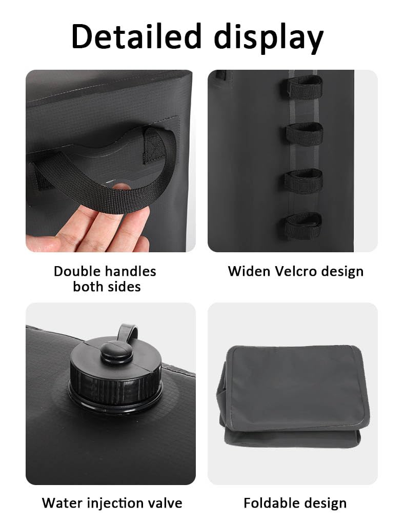 4 Pezzi Pesi per Gazebo da Esterno PVC 1000D,Borse per Pesi con Maniglie e Cinghie a Strappo per Tenda da Giardino, Ombrellone Tende Pop-up,Ombrelloni e Tensostrutture (Nero, 25L)