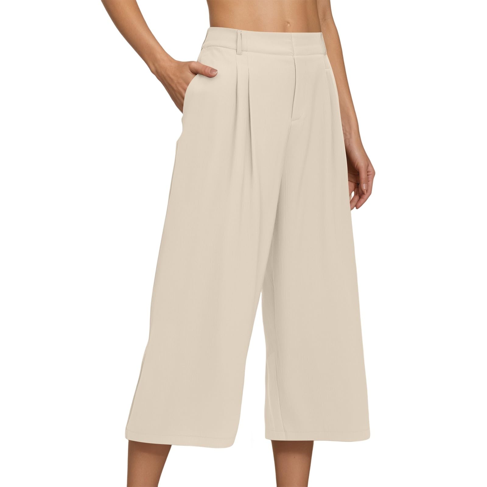 Pantalon d'été en mousseline fluide style capri pour journées ensoleillées