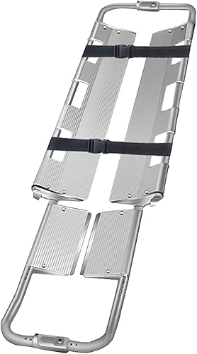 Jieoto Estirador portátil de aleación de aluminio, plegable de emergencia médica, longitud ajustable, tamaño de viaje con mecanismo de bisagra