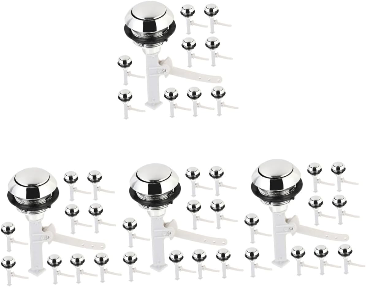 POPETPOP 48pcs Toilet Push Button for Water Tank Bathroom Flush Button Compatible Multiple Toilet Models Easy to Install Smooth Finish