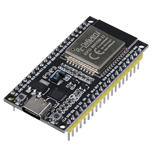 AZDelivery 1 x ESP32 NodeMCU Module WLAN WiFi Dev Kit C Development Board con CP2102 y conector USB-C | ESP 32 ESP32 wroom 32 | Compatible con Arduino e incluye libro electrónico