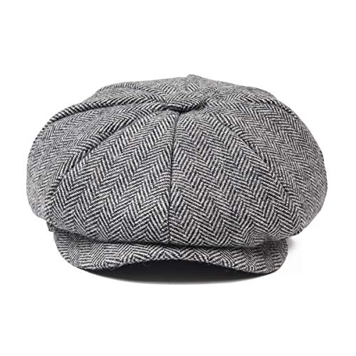 Jangoul Boys Vintage Newsboy Cap Tweed Flat Beret Cabbie Hat For Kids Toddler Pageboy (48Cm(6-24 Months), Grey) #TOP1