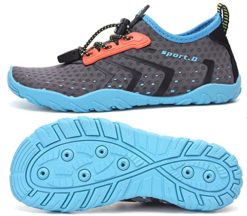 SAGUARO Badeschuhe Kinder Schwimmschuhe rutschfest Wasserschuhe Aquaschuhe Schnell Trocknend Strandschuhe Wassersportschuhe für Jungen Mädchen St.1 Blau, Gr.34 EU