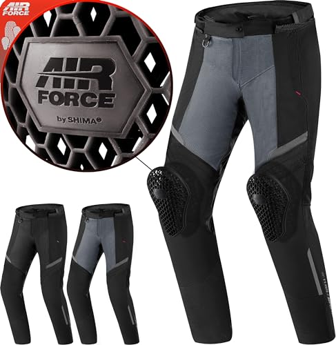 Shima Rush Pantalon Moto Femme Homologué Genouillères Airforce Pantalon De Moto Armure Combinaison de Motos Protection Ajustable Genoux Renforcé Airflow...