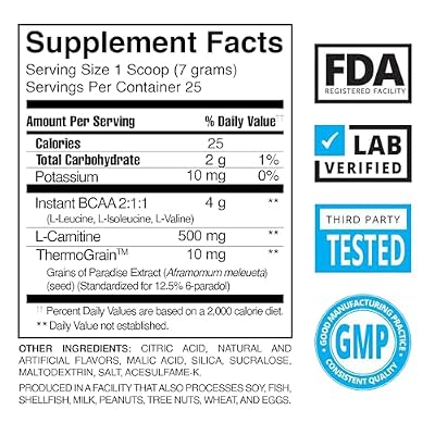 BPI Sports Best BCAA Shredded - Caffeine Free Thermogenic Recovery Drink, Lean Muscle Building BCAA Powder for Women and Men, Preworkout BCAAs Amino Acids Drink- Blue Raz - 25 Servings