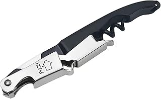 Waiter Corkscrew, Corkscrew Wine Opener Stainless Steel, Wine Bottle Opener Wine Key for Restaurant Waiters Bartenders Sommelier (Black)