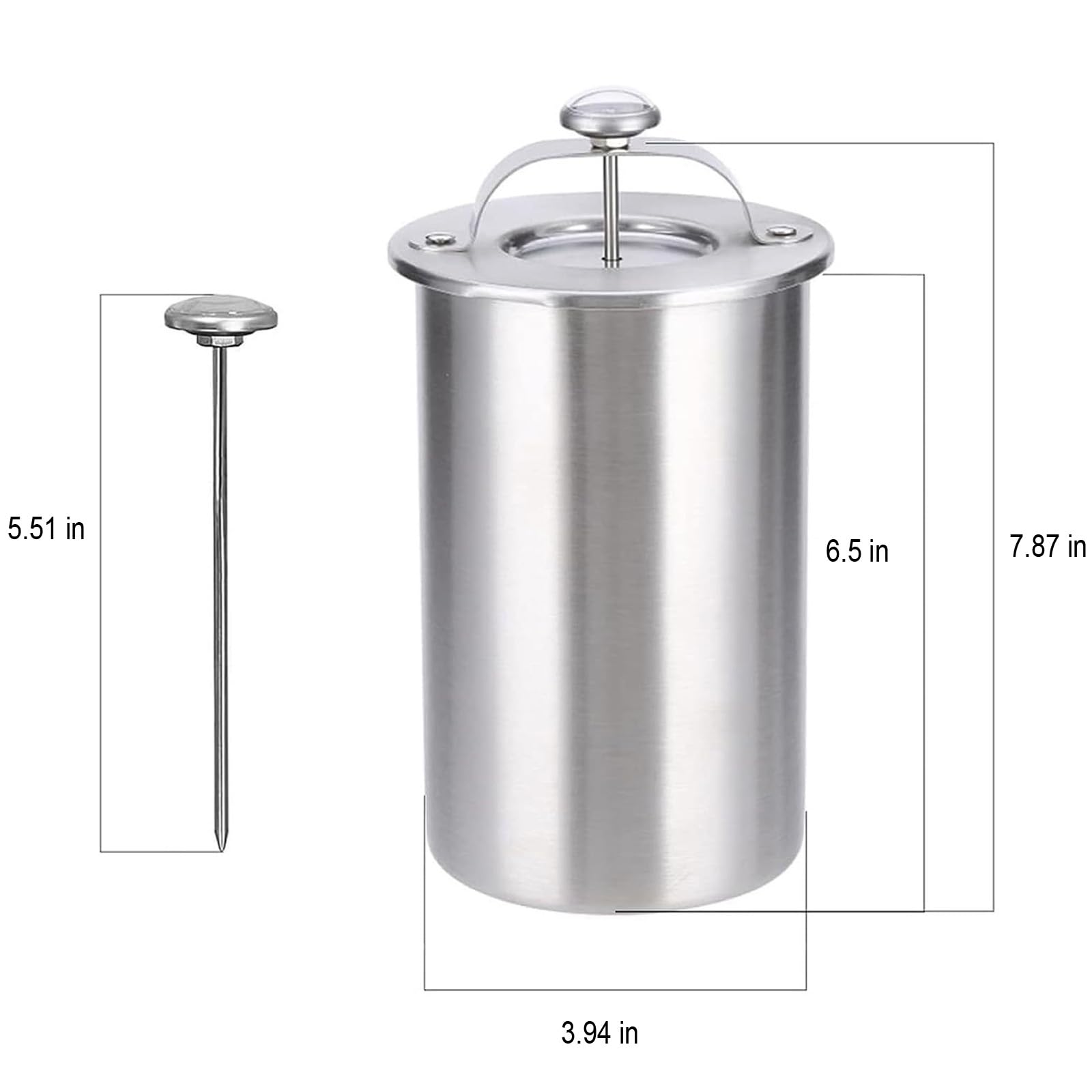 Schinkenpresse aus Edelstahl für hausgemachte Feinkostfleischpresse, mit Thermometer, perfekt für Hobbyköche und Restaurants