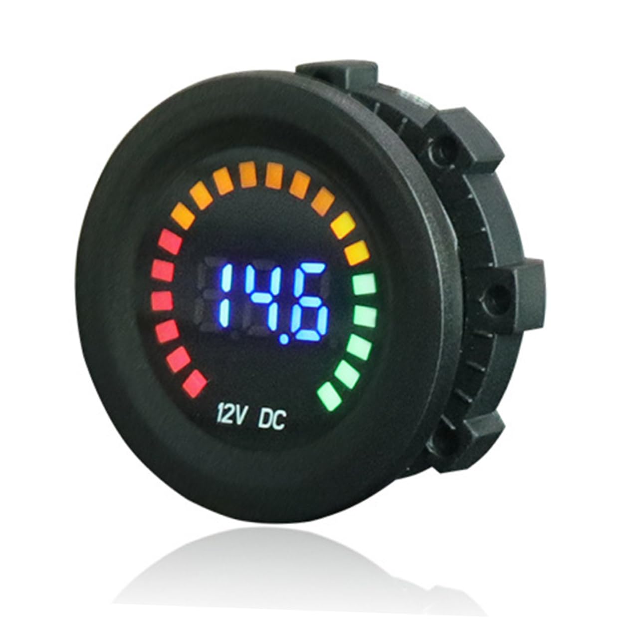 Gatuida 2piezas Voltímetro Digital De Pantalla Colorida Para Coche y Motocicleta Medidor De Voltaje De Batería Visualización Led Fácil Instalación y Compacto