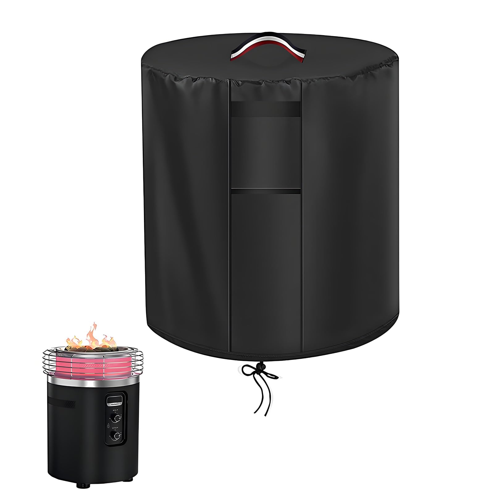 Hounyoln Cover for Ninja Fireside 360, 420D Oxford + PVC Ninja Fireside 360 Cover, Tight-Fit Drawstring & Buckles, Anti-Condensation Vents, Portable Handle, Easy Clean & Install, for Outdoor (Black)