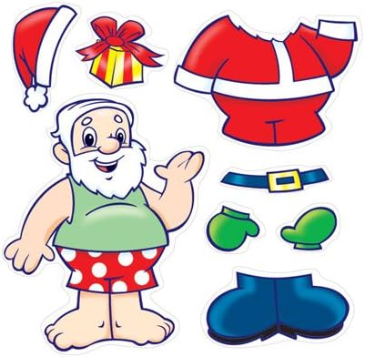 Make Your Own Santa Stickers - 100-Pack Christmas Craft Stickers For Kids