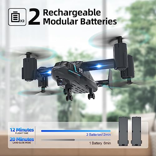 Lmrc Lm19 Remote Control Airplane With Hd Camera For Adults And Kids, V-22 Osprey Rc Plane, Easy & Ready To Fly Rc Drone, Rc Quadcopter Drones, Wifi Live Video, 2 Modular Batteries #TOP4