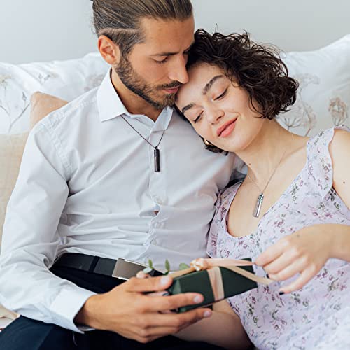 Essential Oil Diffuser Necklaces for Women, 2PCS Aromatherapy Necklaces Stainless Steel Diffuser Locket Pendant Cylinder with 20 Felt Pads, Aroma Necklaces Gift Set for Mothers Day - Image 3