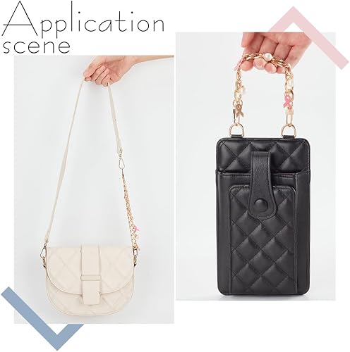 Miniatura 3 de PH PandaHall Correa de cadena de repuesto para bolso de mano, Lazo rosado